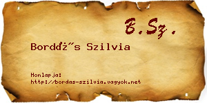 Bordás Szilvia névjegykártya