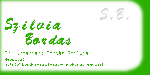 szilvia bordas business card